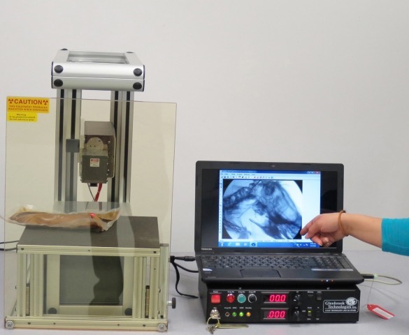 Bench-Top LabScope for small animal fluoroscopic imaging applications. Used for Dysphagia research with mice.